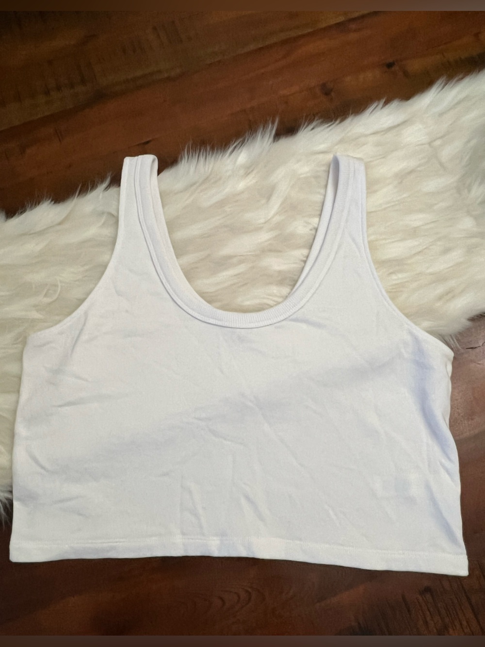 Aerie White Terry Cloth Crop Tank Top Large Beachy Summer Cotton